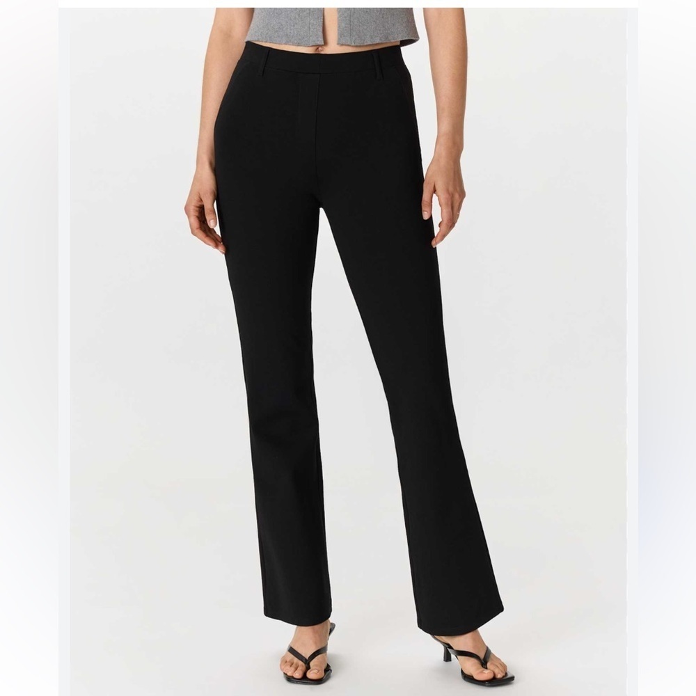 Quince Ultra-Stretch Ponte Bootcut Pants black